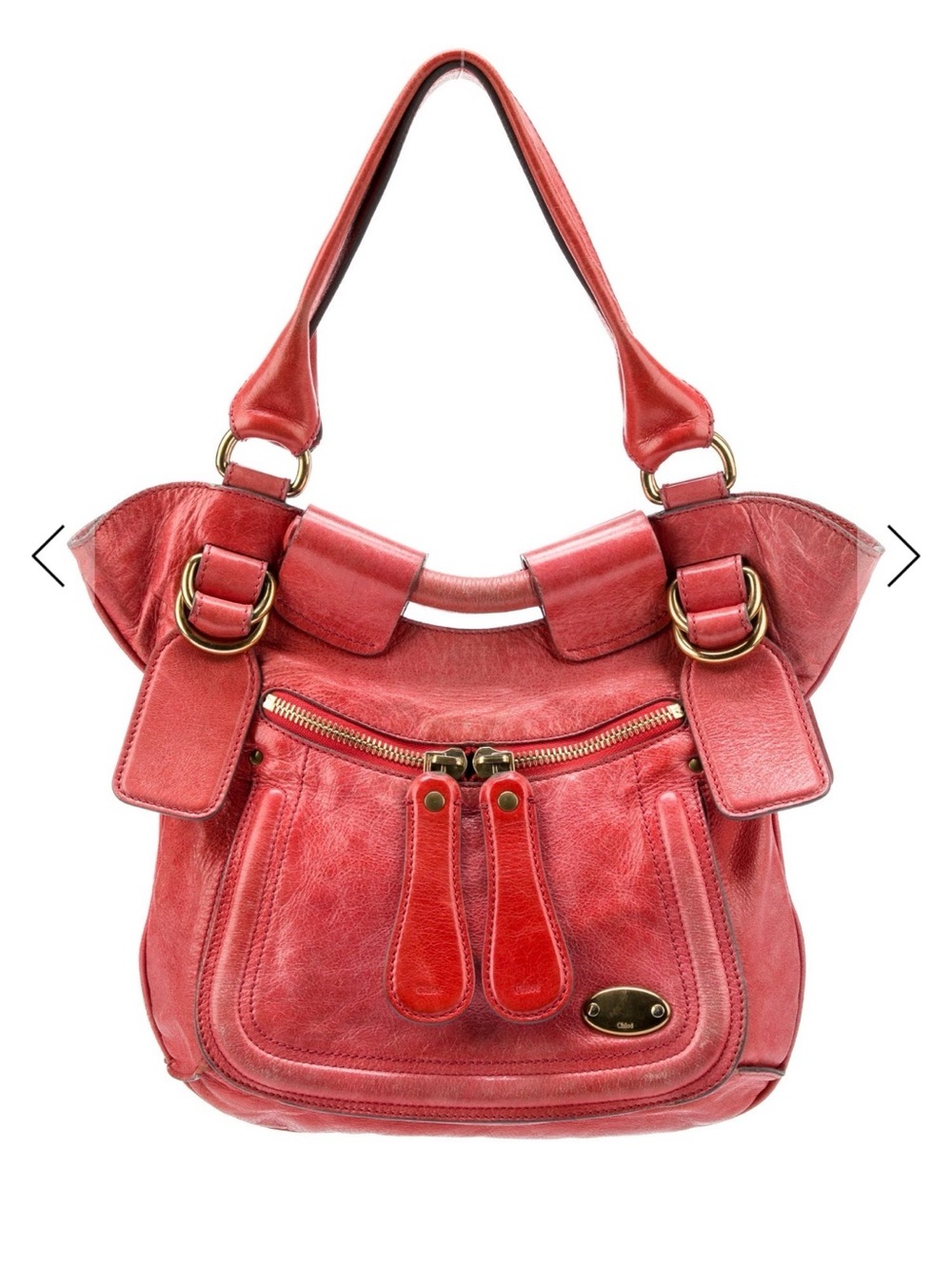 Chloe Vintage Red Leather Shoulder Bag - Picture 1 of 6